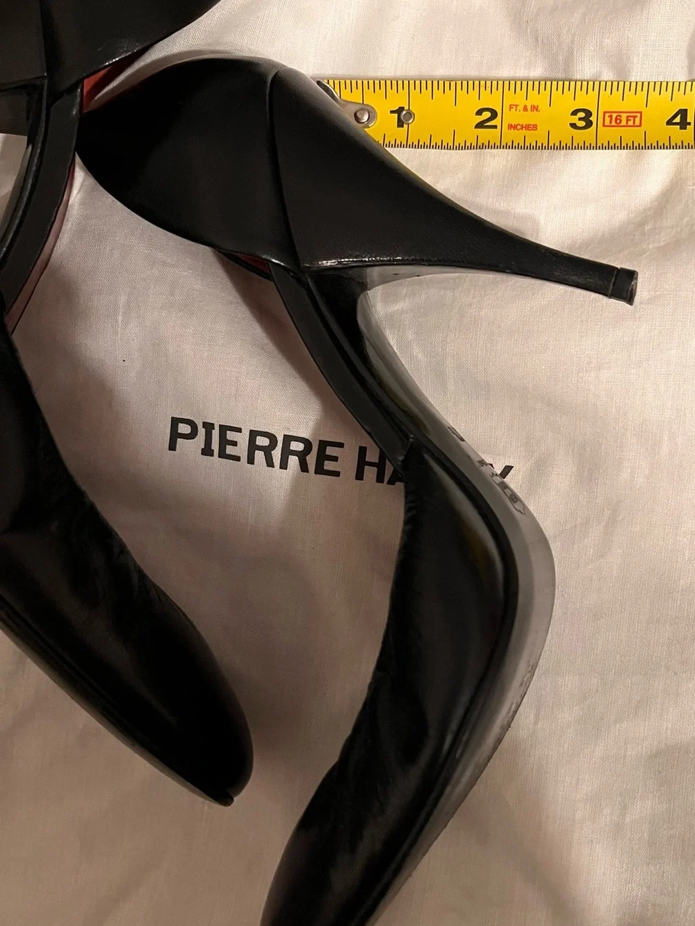 Pierre Hardy Black Leather D'Orsay Pumps with Red Insoles — Size 37.5